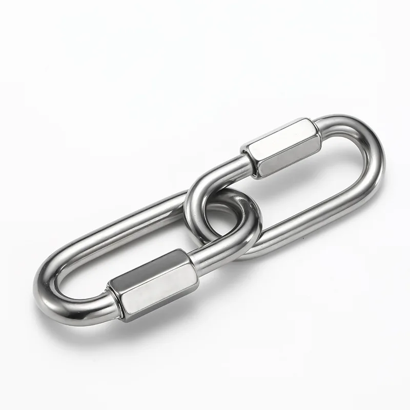 Stainless Steel Oval Triangle Carabiner Connecting Ring Meilong Lock Rock Climbing Equipment Fast Security Outdoor Tools