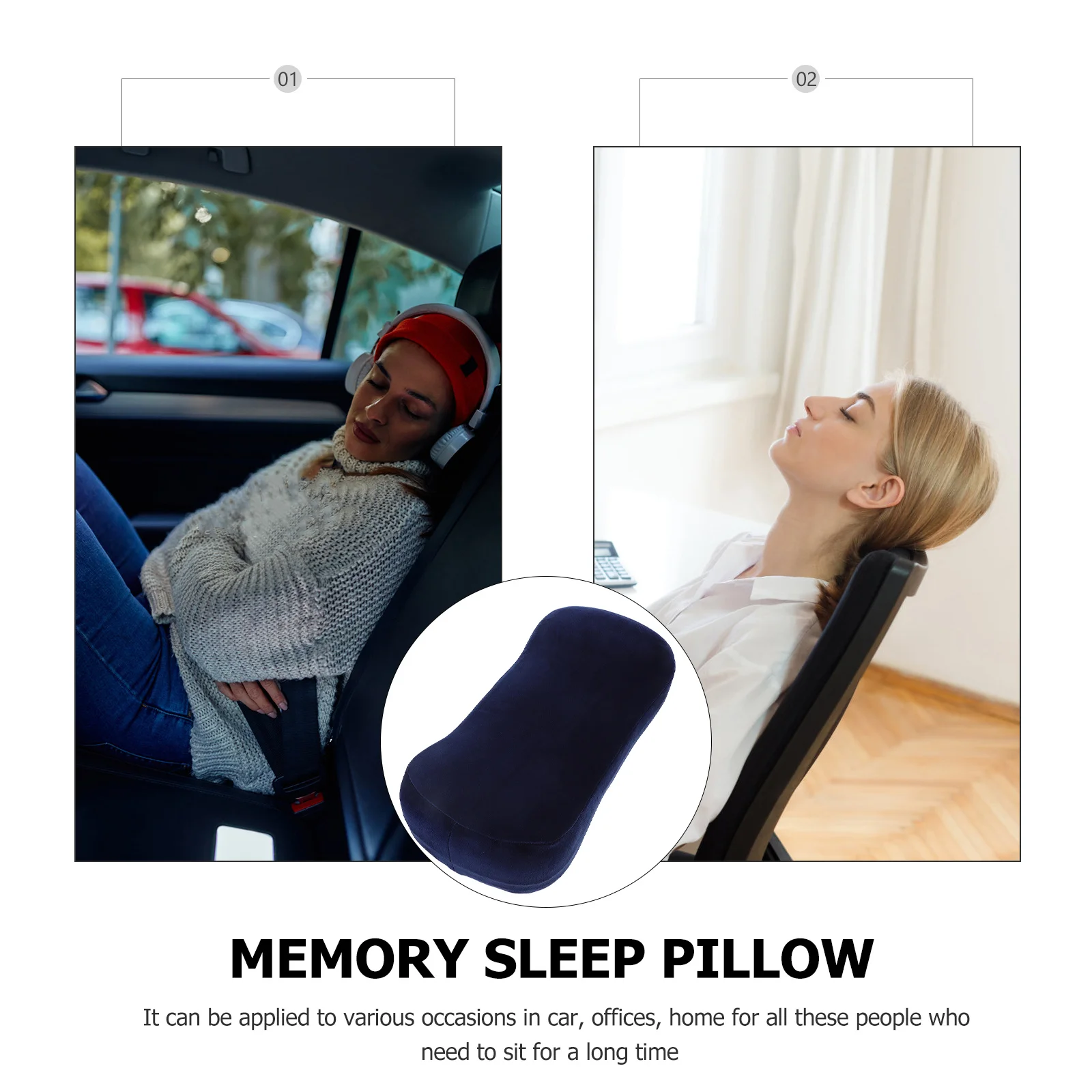

Neck Pillow Roll Ergonomic Cervical Lumbar Support For Car Office Travel Cylinder Sleeping Portable Decor