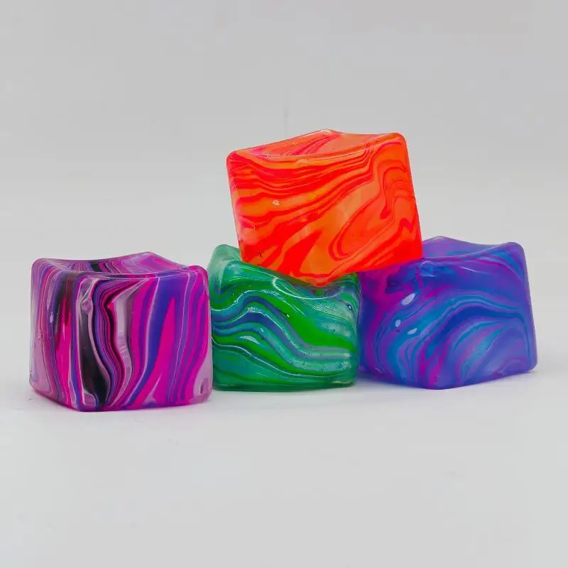Soft and Colorful Marble Fidget Cubes for Stress Relief Sensory Play and Anxiety Management