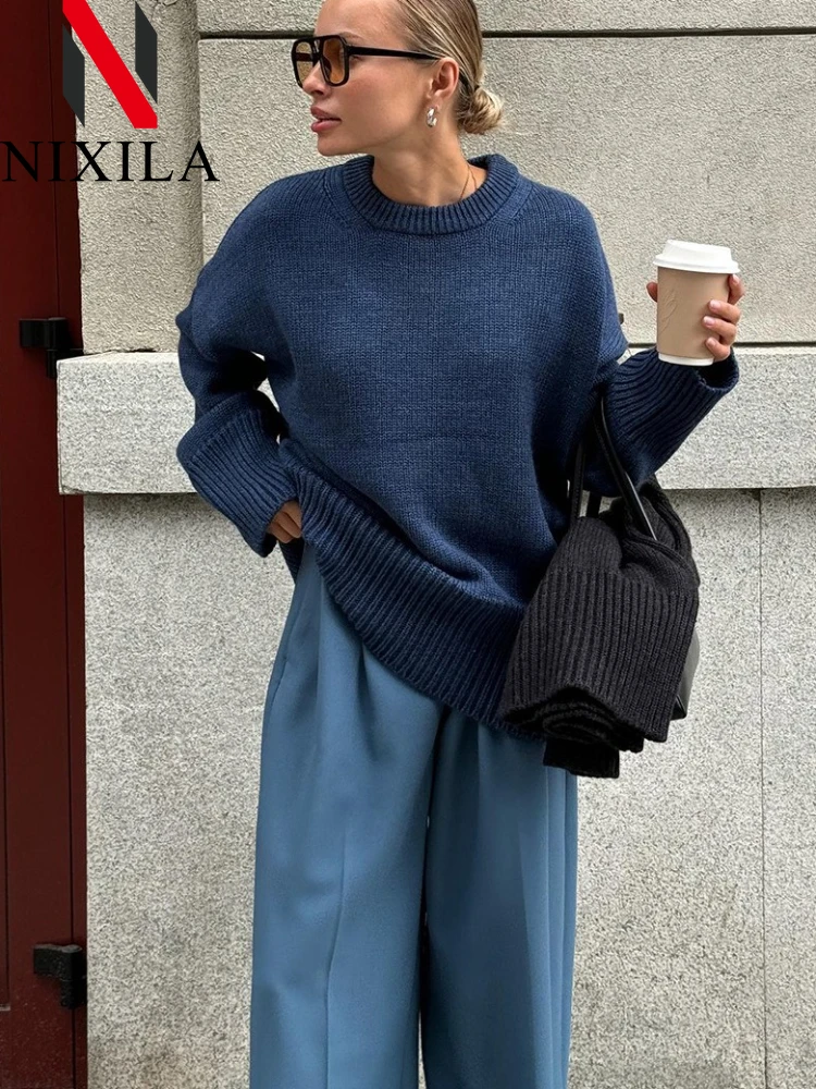 Neu im Herbst Winter Strickwaren Damen Pullover Lose Elegante Pullover Retro Mode Langarm Tops Weibliche Kleidung Outer