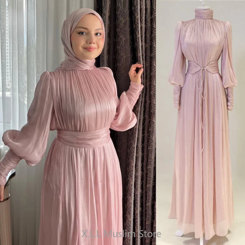 

Ид Рамадан Абая Дубай Роскошный кафтан Kebaya Турция Исламские мусульманские платья для женщин Модное скромное женское платье с рукавами-манжетами