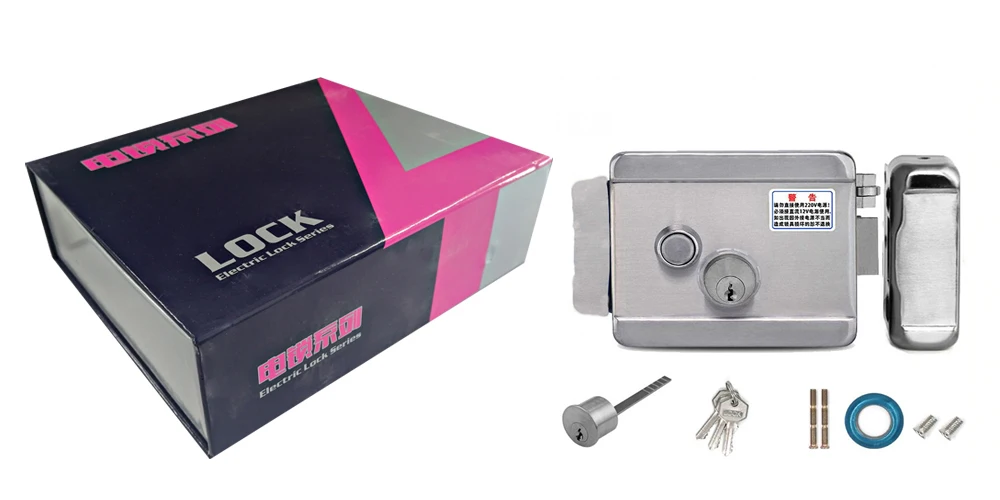 AnjielaSmart Stainless Steel Electronic Control Lock Electric Gate Door Lock support Video Doorphone Intercom System