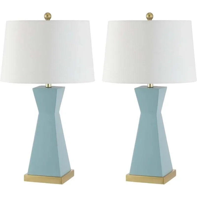 Collezione onter Robins Egg Blue/Gold lampada da tavolo da 27 pollici con Set USB di 2