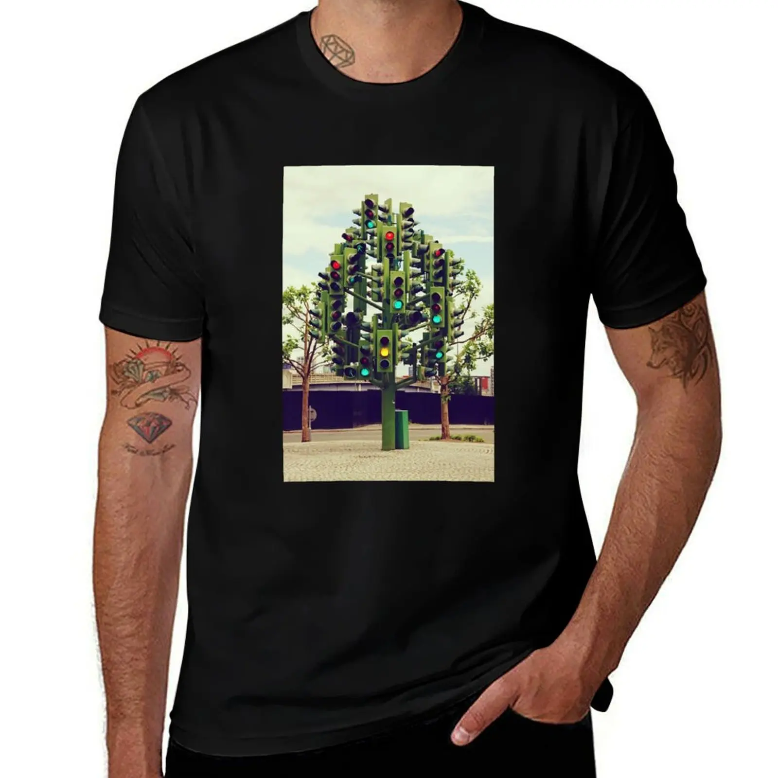 The Traffic light tree of London T-Shirt Long Lasting Casual T-Shirt
