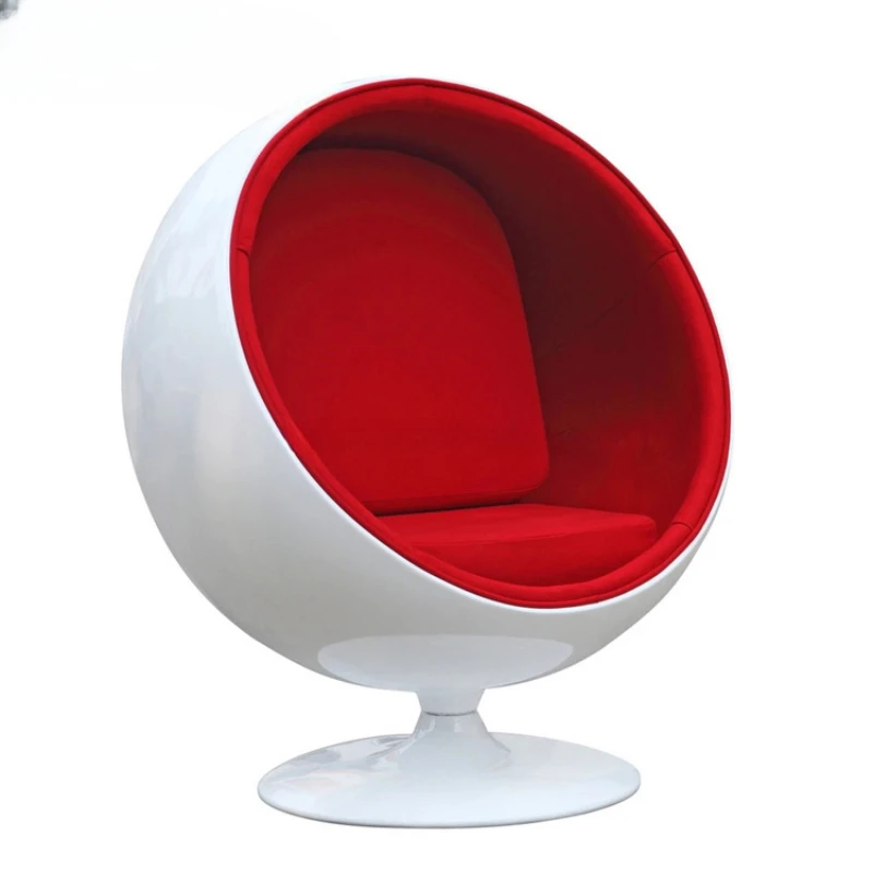 

Unique Design Egg Modern Living Room Furniture Round Sphere Leisure Fiberglass Velvet Ball Single Chair