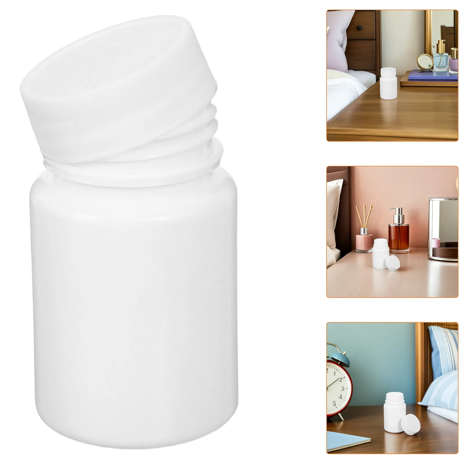 

100 шт. белых флаконов для таблеток объемом 30 мл из ПЭ, компактные, с завинчивающейся крышкой, герметичные контейнеры для лекарств, для путешествий, ежедневного использования, витаминов, капсул