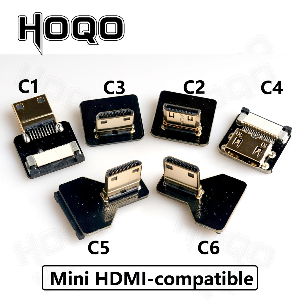 HDMI-Compatible FFC flexible flat cable for Raspberry Pi 4 Micro H DMI to HD/Mini HDM I Female 90 Degree FFC 20pin Ribbon FPV