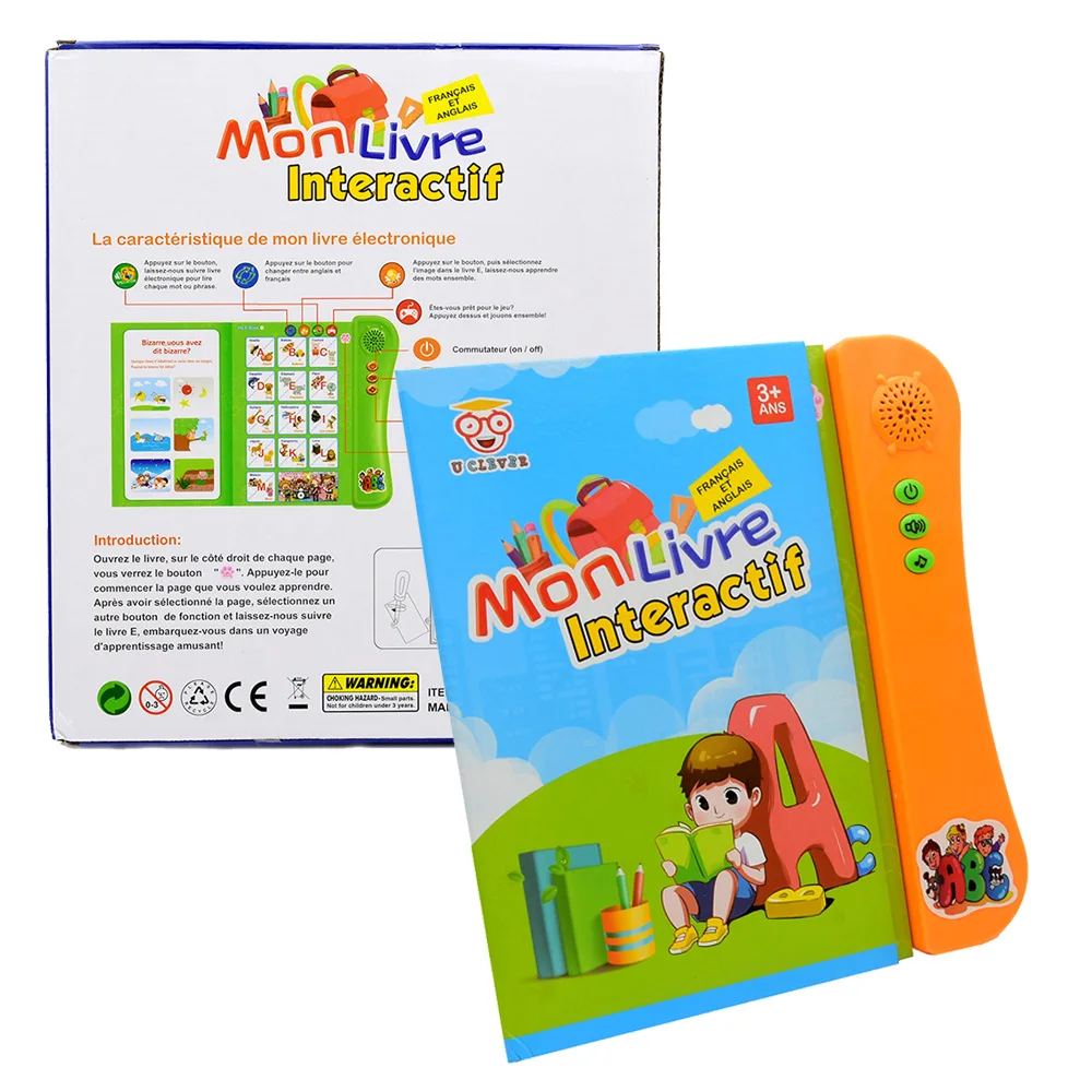 French and English Bilingual Finger Reading Children's Voice Book Intelligent Learning Toys French E-book Early Education