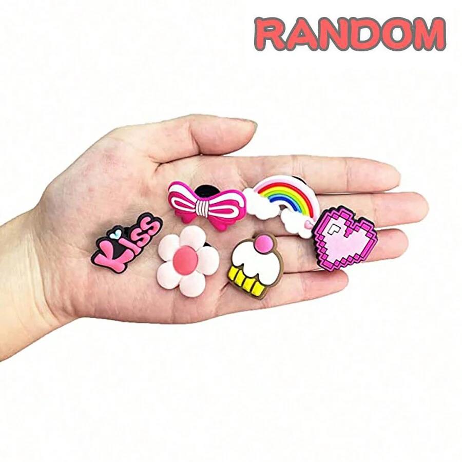 Random 30Pcs Shoe Charms for Croc Sandals, PVC Decorations Accessories for Christmas, Birthday, Party, Gift Shoes Pins