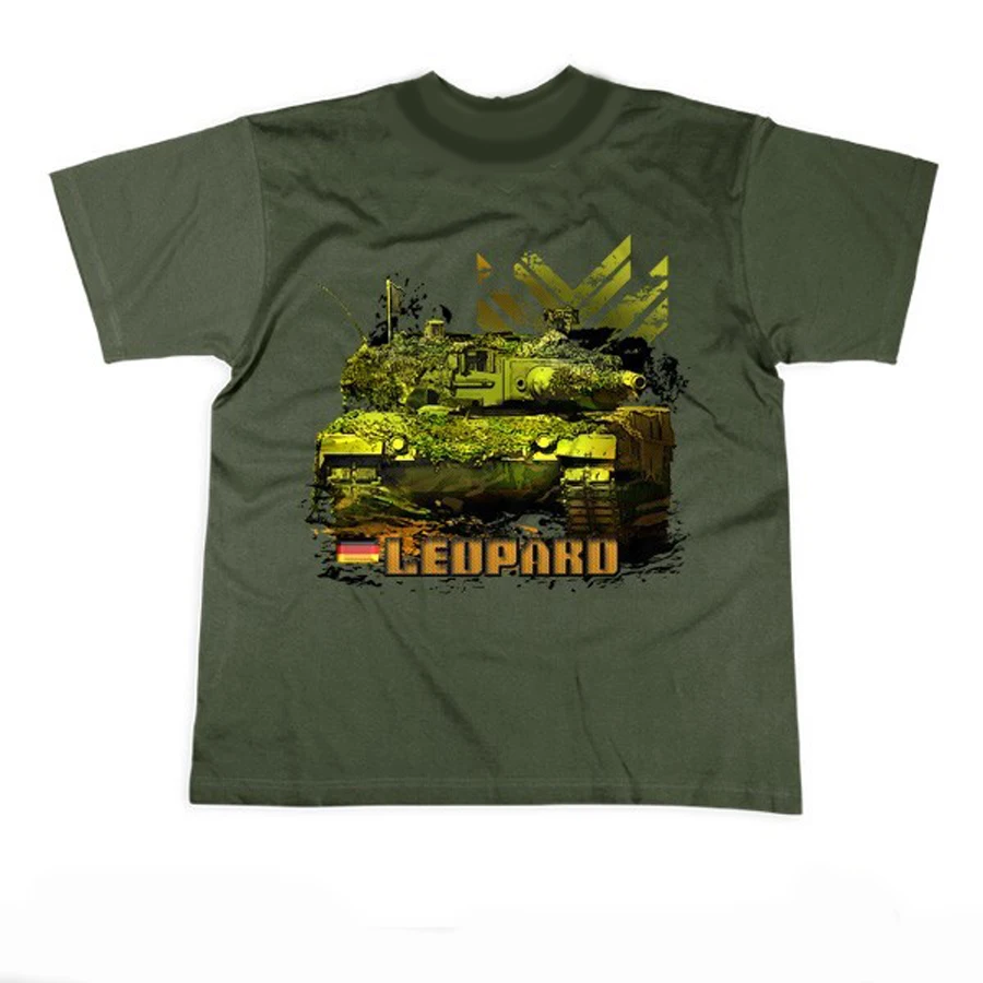 Bundeswehr German Army Leopard Main Battle Tank T-Shirt Short Sleeve Casual 100% Cotton O-Neck Summer Mens T-shirt Size S-3XL