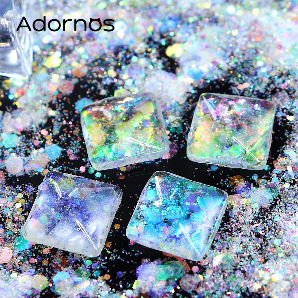 10 ml White Iridescent Mermaid Sequins Epoxy Resin Filling Hexagon Chameleon Glitter Flakes DIY Pendant Crafts Making Supplies