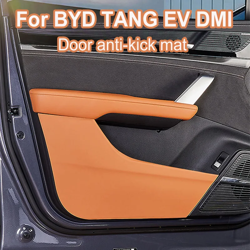 

For BYD TANG EV DMI 2022 2023 Car Door Anti Kick Mat Pads Interior Protective Pads Trim Kick Decoration Leather Plates