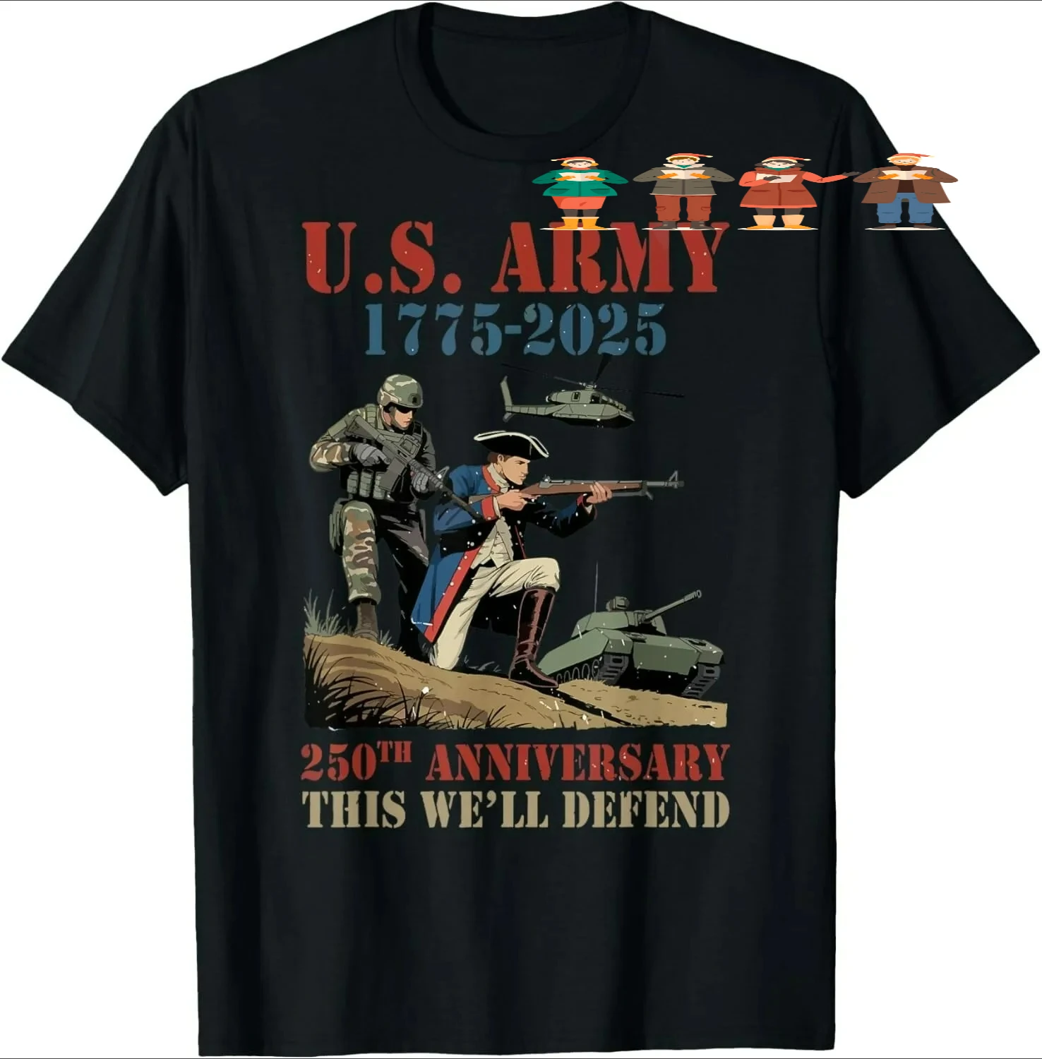 US Army 1775-2025 250th Anniversary This We Defend T-Shirt 100% Cotton O-Neck Short Sleeve Summer Casual Mens T-shirt Streetwear