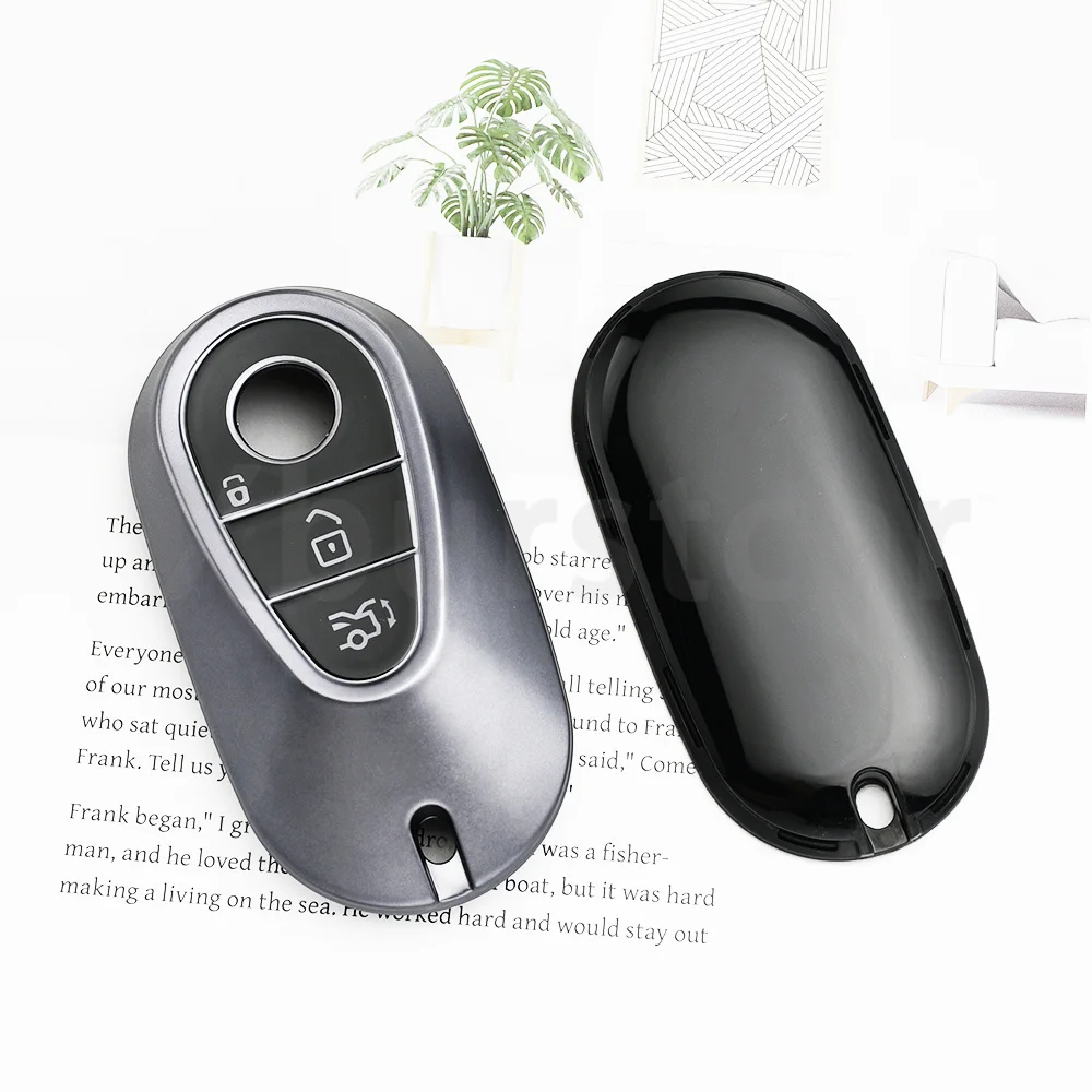 Auto Shell Fob Gun Grey TPU Car Key Case Cover for Mercedes Benz C260l C200l Glc300l E300l W223 W206 S350L S400L S450L S500L