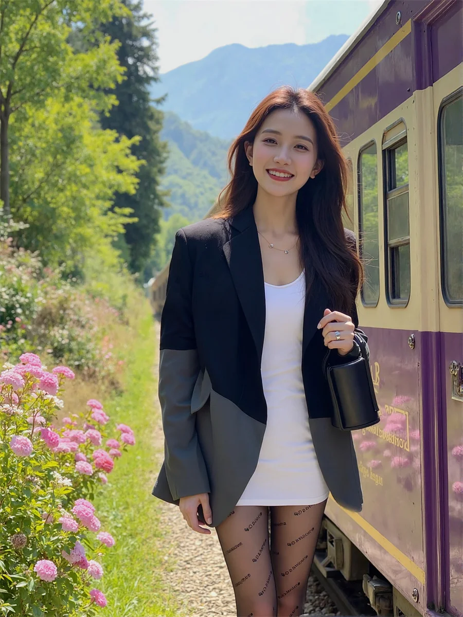 

Женские блейзеры свободного кроя в стиле пэчворк с вырезами, коллекция 2025 года, блестящие, утолщенные, декоративные, для фестивалей, в стиле «допамин», с литературными пуговицами, приталенные