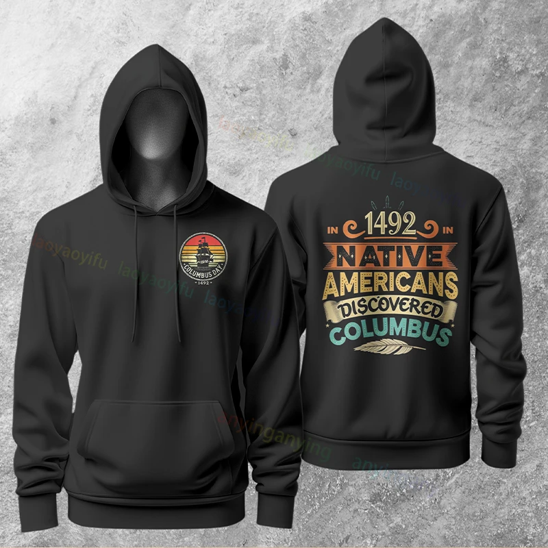 남성 및 여성용 레트로 빈티지 콜럼버스 항해선 그래픽 후드티 긴 소매 풀오버 캐주얼 후드티 스트리트웨어 테마 의류