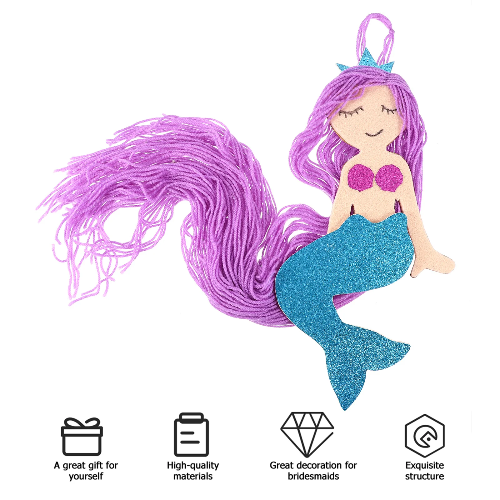 

Mermaid Tassel Pendant Hair Clips Holder Cute Durable Barrette Organizer Hair Tie Headband Storage Holder Barrette Organizer