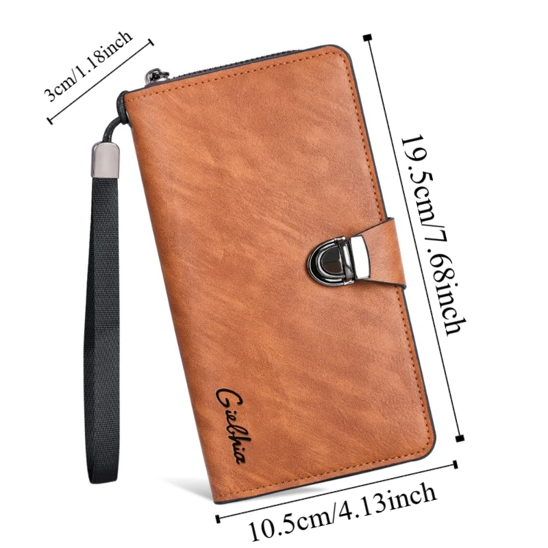 Multiple Card Slots Male Long Wallet Large Capacity Elegant Fashion Clutch Wallet Handhold Anti Theft Coin Purse