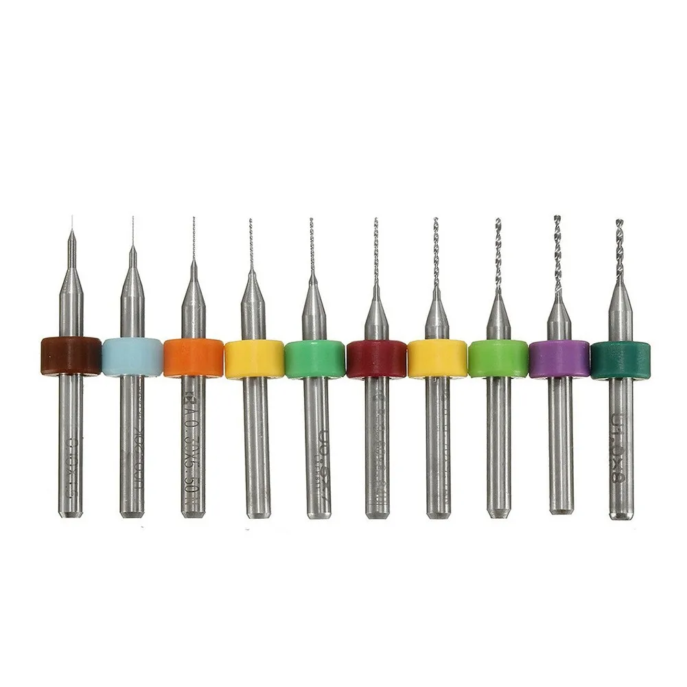20PCS PCB Drill Bits Carbide Tipped 0.1mm to 1.0mm for Circuit Board Drilling CNC Routing and Metal Part Machining Applications