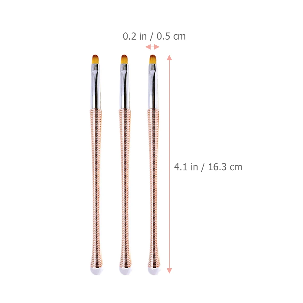 

3pcs Nail Art Brushes Manicure Pen Set Aluminum Accessories Painting Tools Non corroding Durable Nail Gel Pens