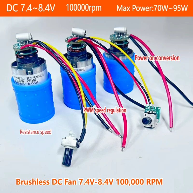 

Brushless Modor DC 7.4-8.4V Low Pressure 100000 rpm High Speed Fan