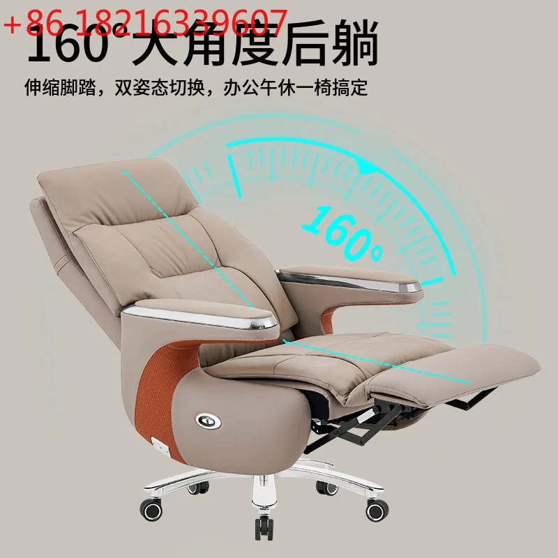 YAO office lunch break can lie down in high-end business leather chair, light luxury