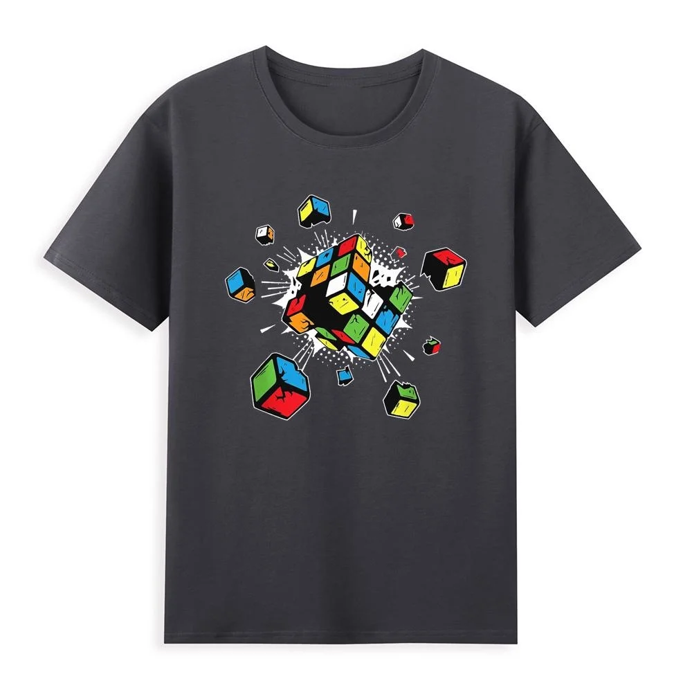 Exploding Rubix Rubiks Rubics Cube Present Pure Cotton EU size t-shirts Japanese comic men t shirt anime unisex clothes