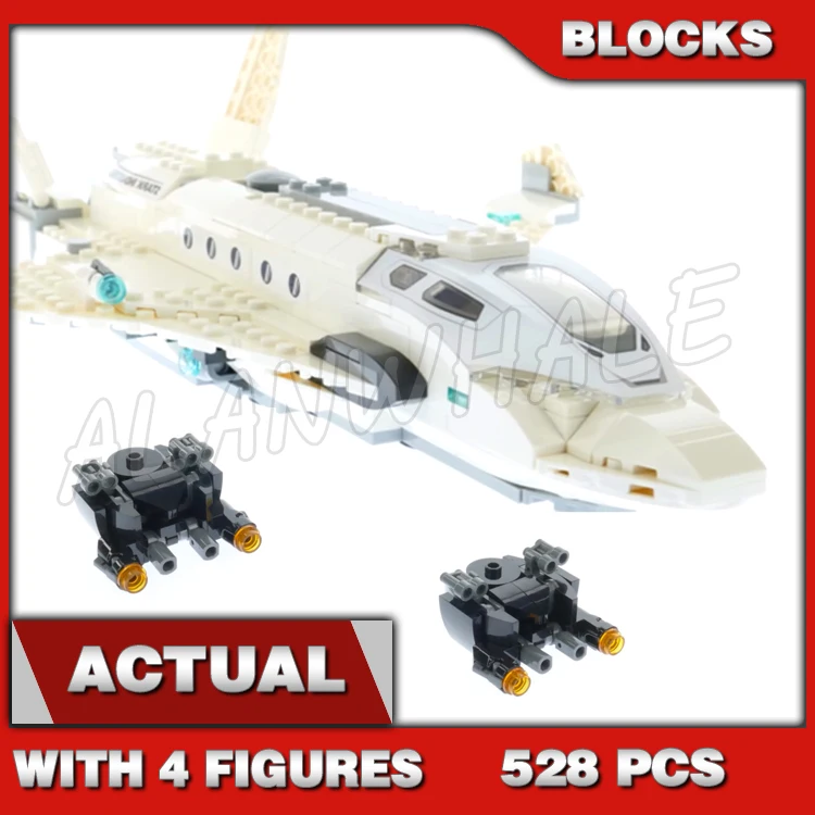 

528pcs Super Fighter Revengers Spider Jet White Airplane Attack Adjustable Wings 10839 Building Blocks Toy Compatible With Model