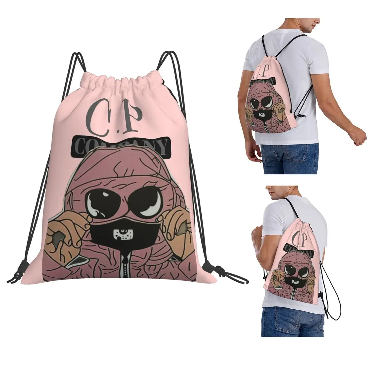 

C-Company CP Backpacks Portable Drawstring Bundle Pocket Sundries Bag Book Bags for Man Woman Students