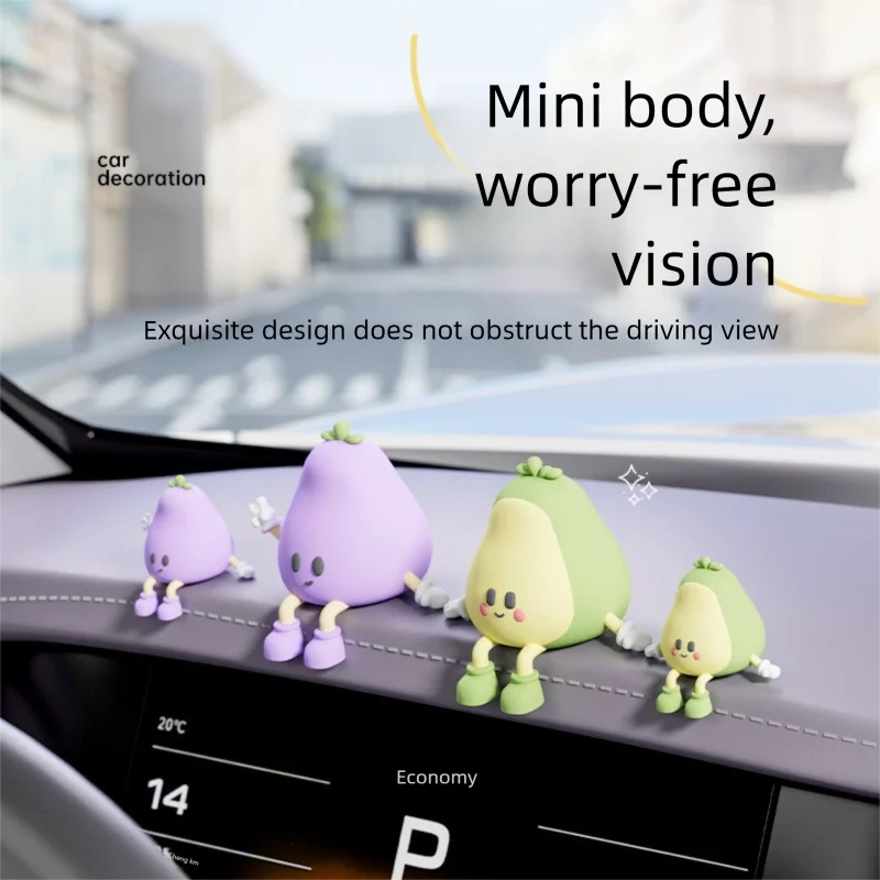 

Accessories Ornament Center Console Eggplant Creative Cute Screen Healing Fun Car Interior Decoration