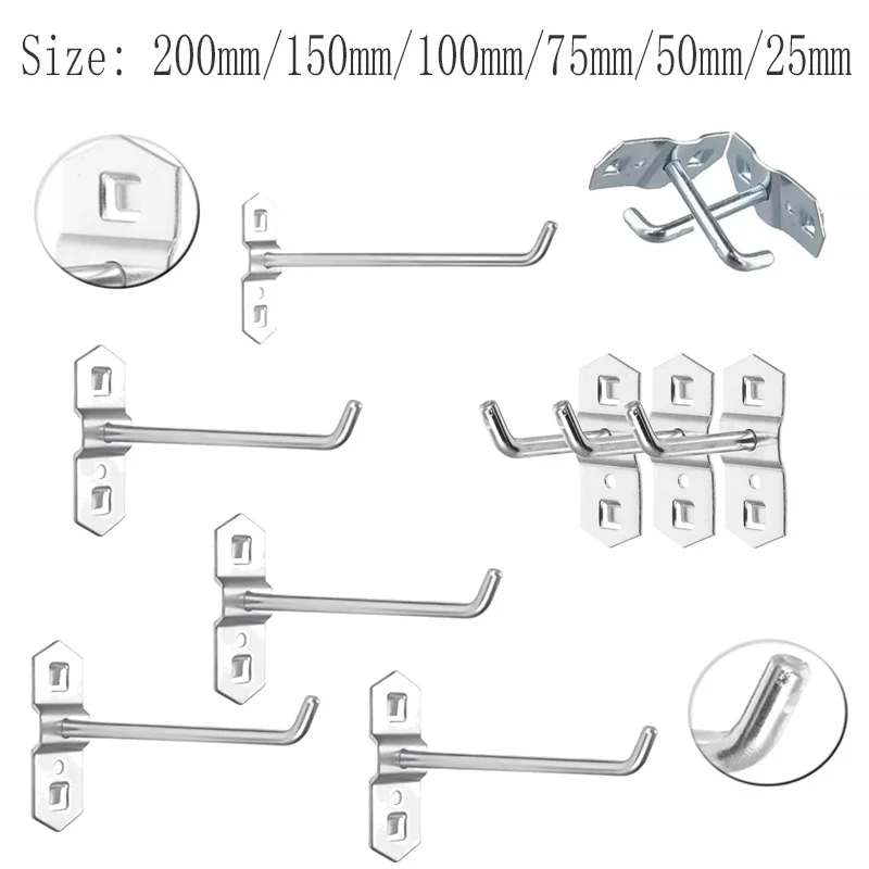 

1-10pcs Pegboard Hooks, Steel Single Oblique Hangers for Garage Tool Organization, Kitchen Utensil Key Holder