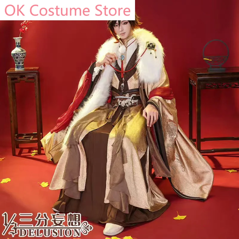 Anime Genshin Impact Zhongli Ancient Game Gorgeous Uniform Cosplay Costume Halloween Carnival Party Role Play Outfit Men Suit