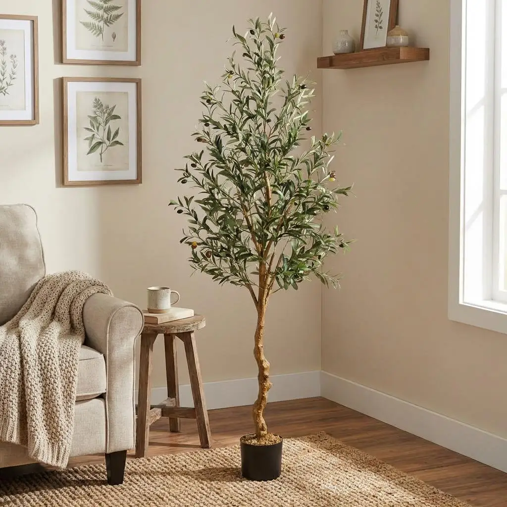 Arbre d'olivier artificiel réaliste de 120/150/180 cm - Plantes artificielles, décoration de chambre, décorations pour la maison, sans entretien, cadeaux