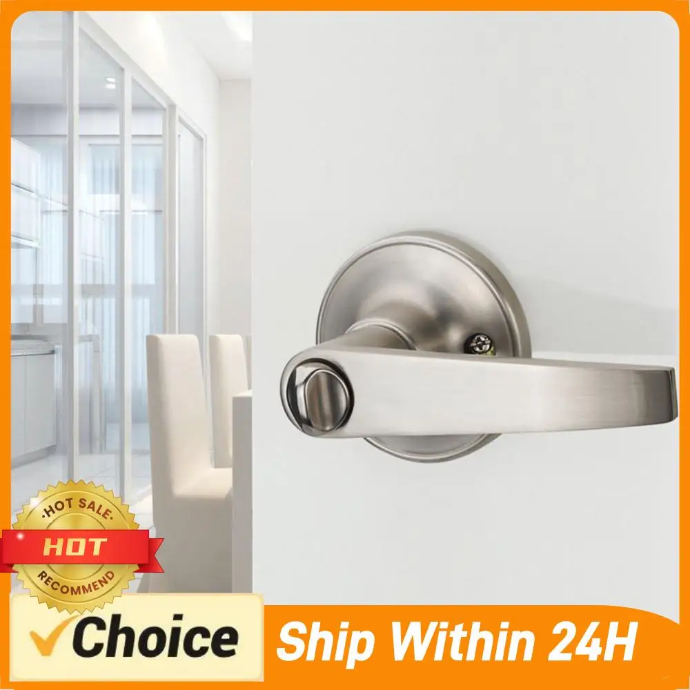 

Entrance Door Handles with 3 Keys Interior Lever Lock Stainless Steel Door Knob Replacement for Bedroom Front Door