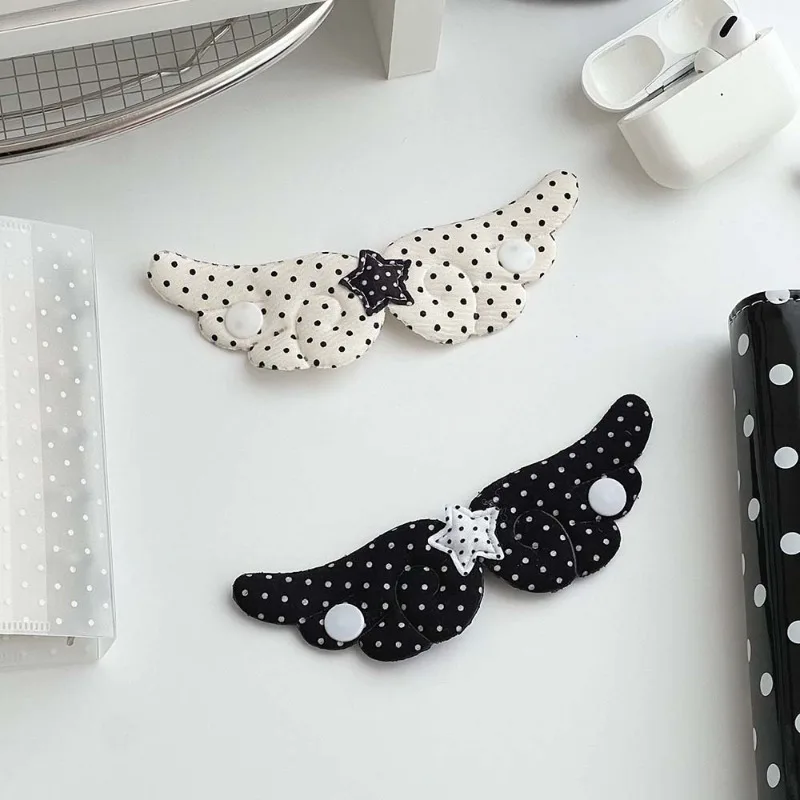 Organizador de Cables con Diseño de Alas de Ángel, Enrollador de Cables de Tela, Nuevo Soporte para Cable de Carga de Auriculares, Clip Antienredos para Cables, Gestión de Cables Portátil