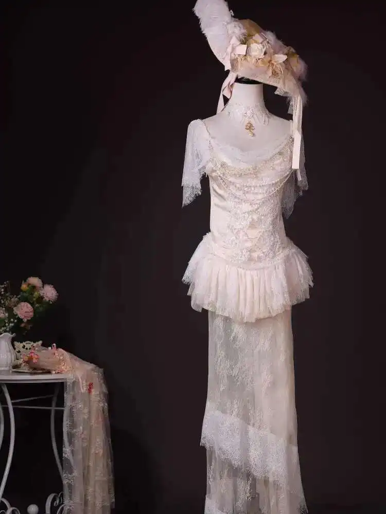 

Vintage French Style Private Design Morning Robe Tutu Skirt Gogo Host Performance Costume