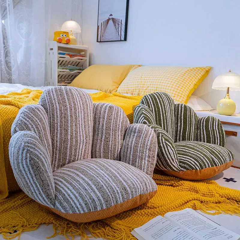 Cactus Multifunctional Backrest Cushion Striped Printed Futon Cushion for Back Support Cozy Sedentary Artifact for Home Office