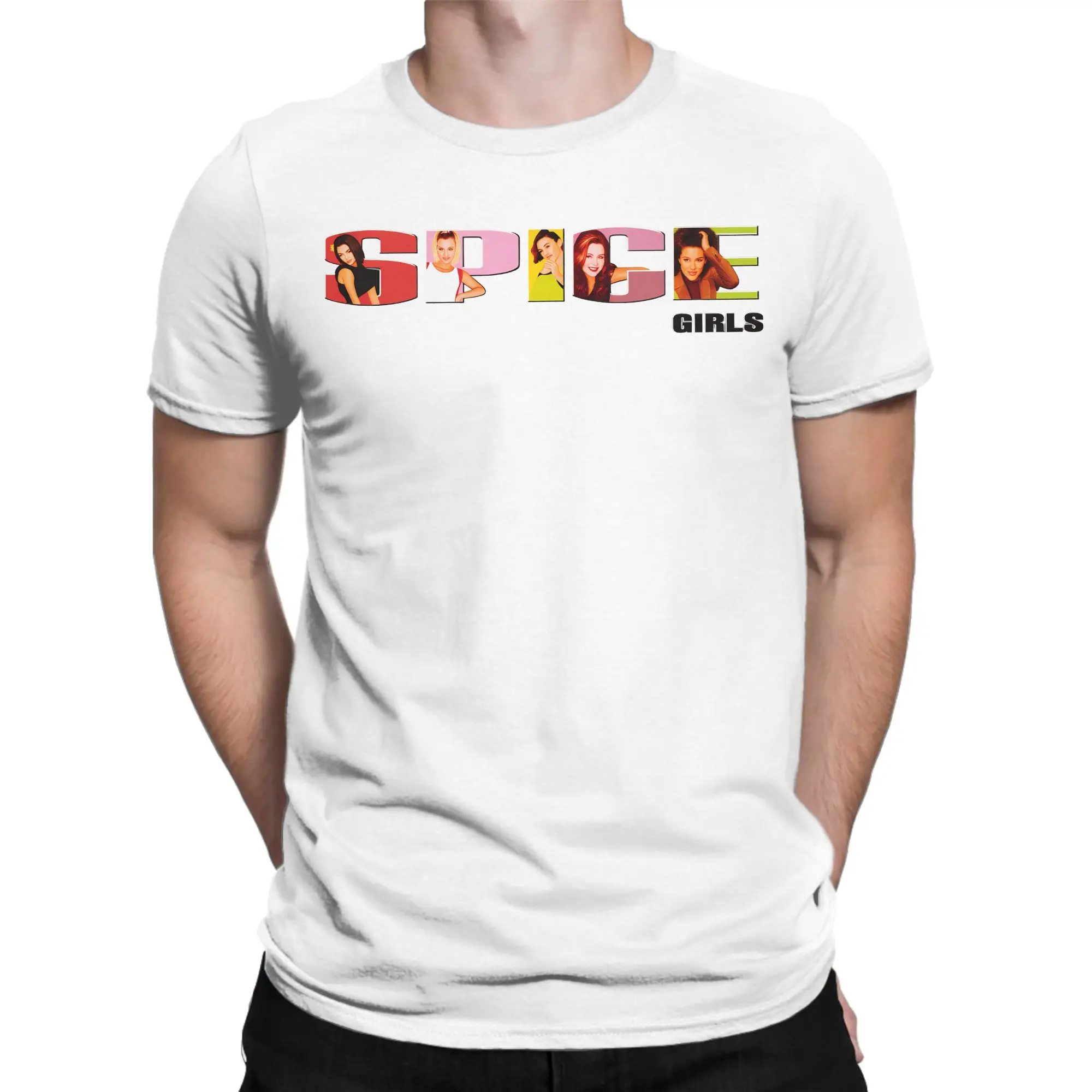 Men's SPICE GIRLS WORLD TOUR  T Shirts  100% Cotton Clothes Beach Vintage Short-Sleeve T Shirt O-Neck Trending Casual Tee Shirt