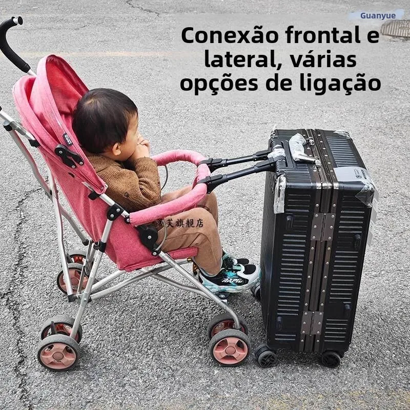 Conector de Viagem para Carrinhos de Bebê e Alça de Mala: Essencial para Viagens com Gêmeos - Ferramenta de Conexão para Tran...