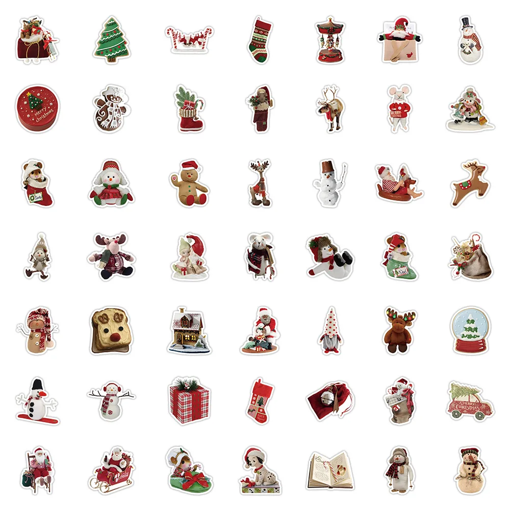 10/30/50pcs Funny Christmas Cartoon Graffiti Stickers Luggage  Notebook Diy Phone Helmet Waterproof Kids Toys Decorative Sticker