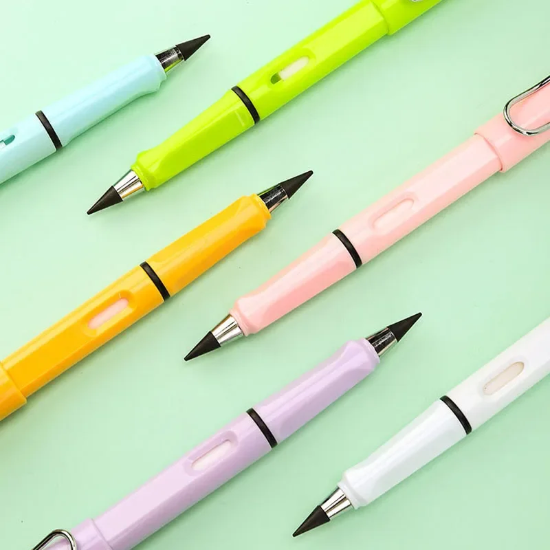 New 8 Pcs/Set Eternal Pencil Unlimited Writing No Ink Pen Pencils for Writing Art Sketch Stationery kawaii pen school supplies