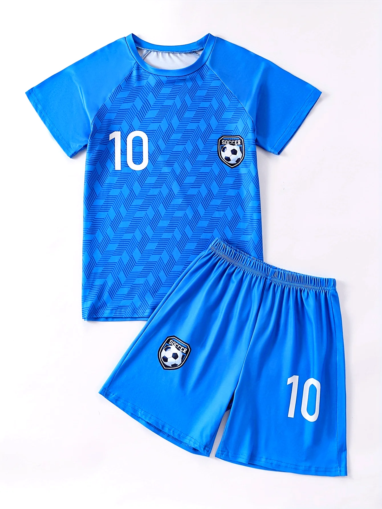 

2025 Summer new 2-piece children's set Comfortable soft breathable sports football training wear Casual quick-drying short-sleev