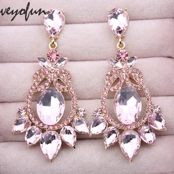 Veyofun Luxury Crystal Lady Drop Earrings Vintage Bridal Dangle Earrings Fashion Jewelry for Women Gift 2022 New