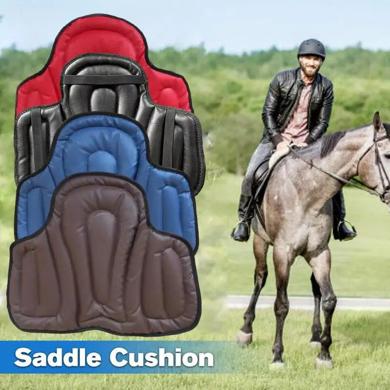 PU Horse Riding Saddle Pad Soft Equestrian Seat Pad Horse Riding Equipment Damping Saddle Pad Western Saddle Pad Painless