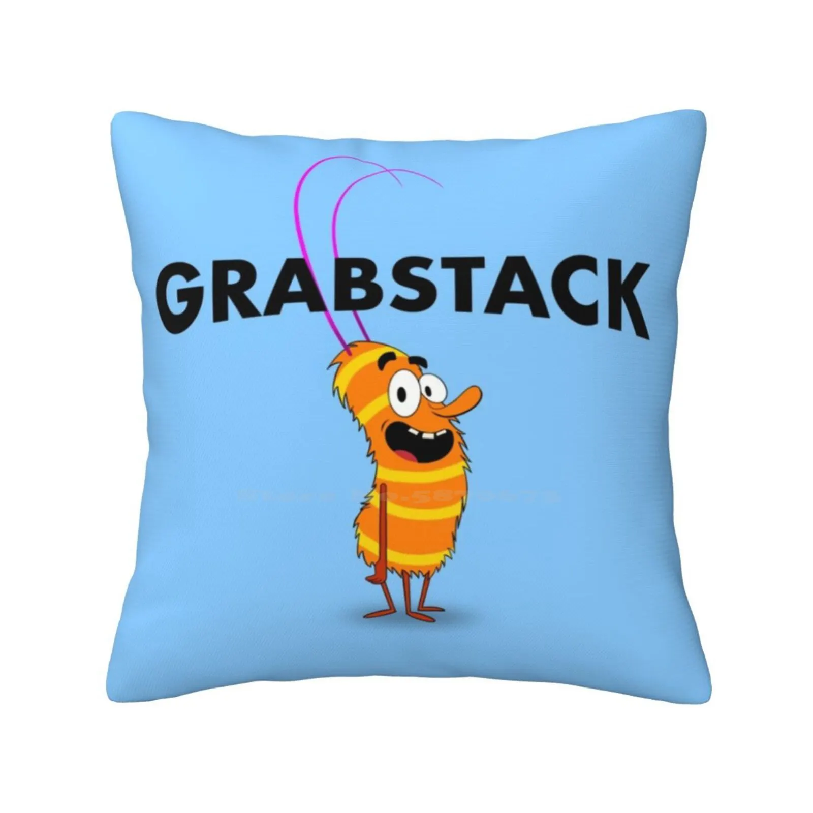 Grabstack Character Funny Cute Decor Square Pillowcase Gokidgo Grabstack Bobby Wonder Kids Podcast Cartoon