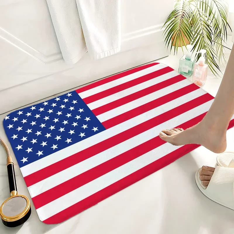 

EE01 Bath Mat Rug Bathroom Foot Mat Non-slip Mat Small Floor Mats Door Mat USA Flag Doormat Entrance Door Carpets Carpet for Ki！