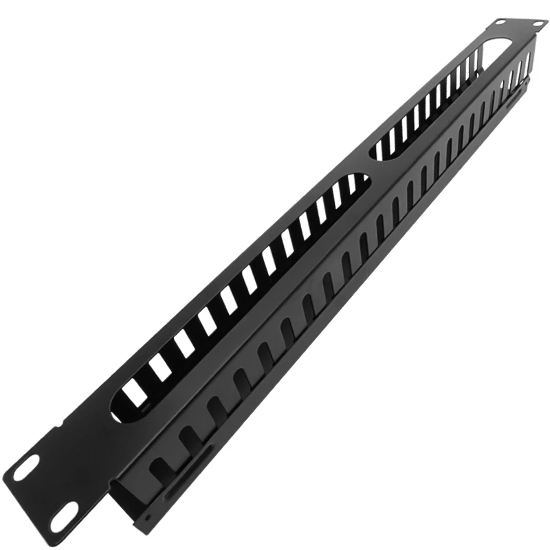 19in 1U Cabinet Rack 24 Port Pass-through 24 Port CAT6 RJ45 Network Cable Adapter Jack Distribution Frame