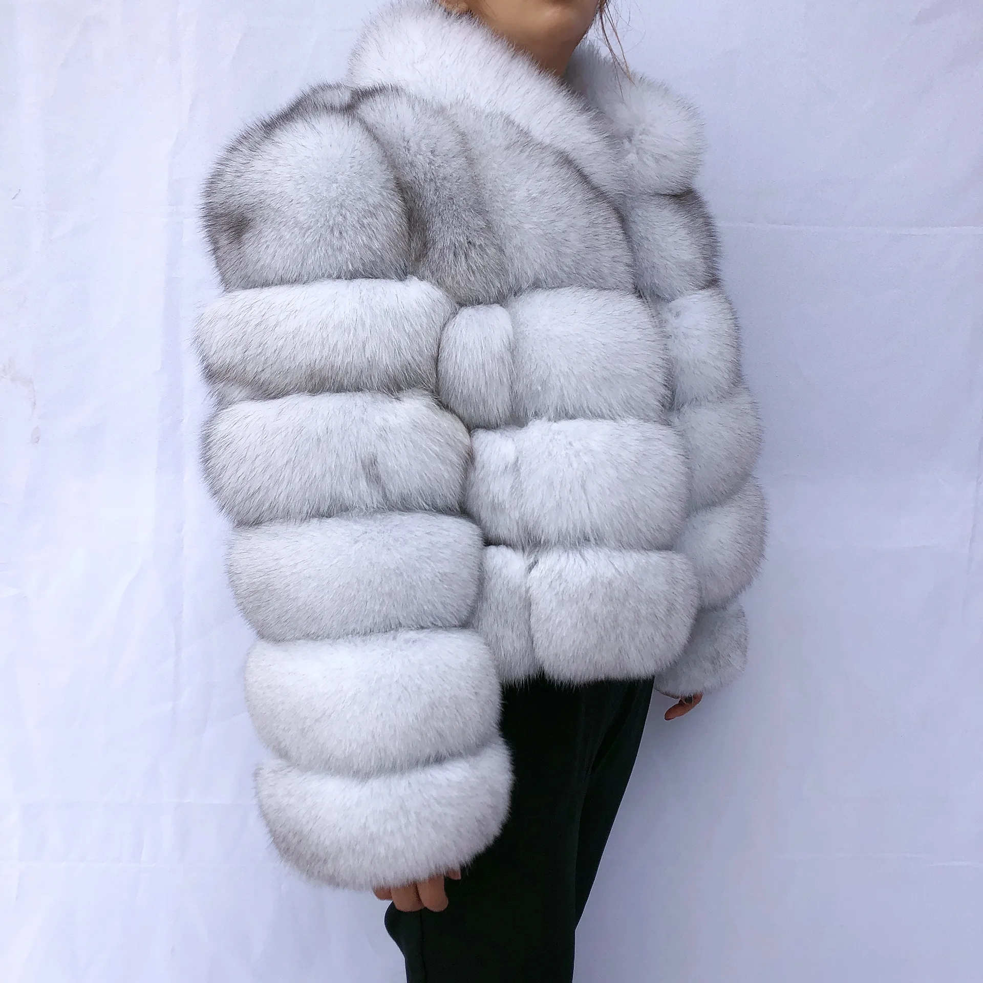 Mulheres casaco de inverno 100% natural fox fur coat zipper se transforma em fox fur vest fur coat natural fur coats real fur jacket fur vest