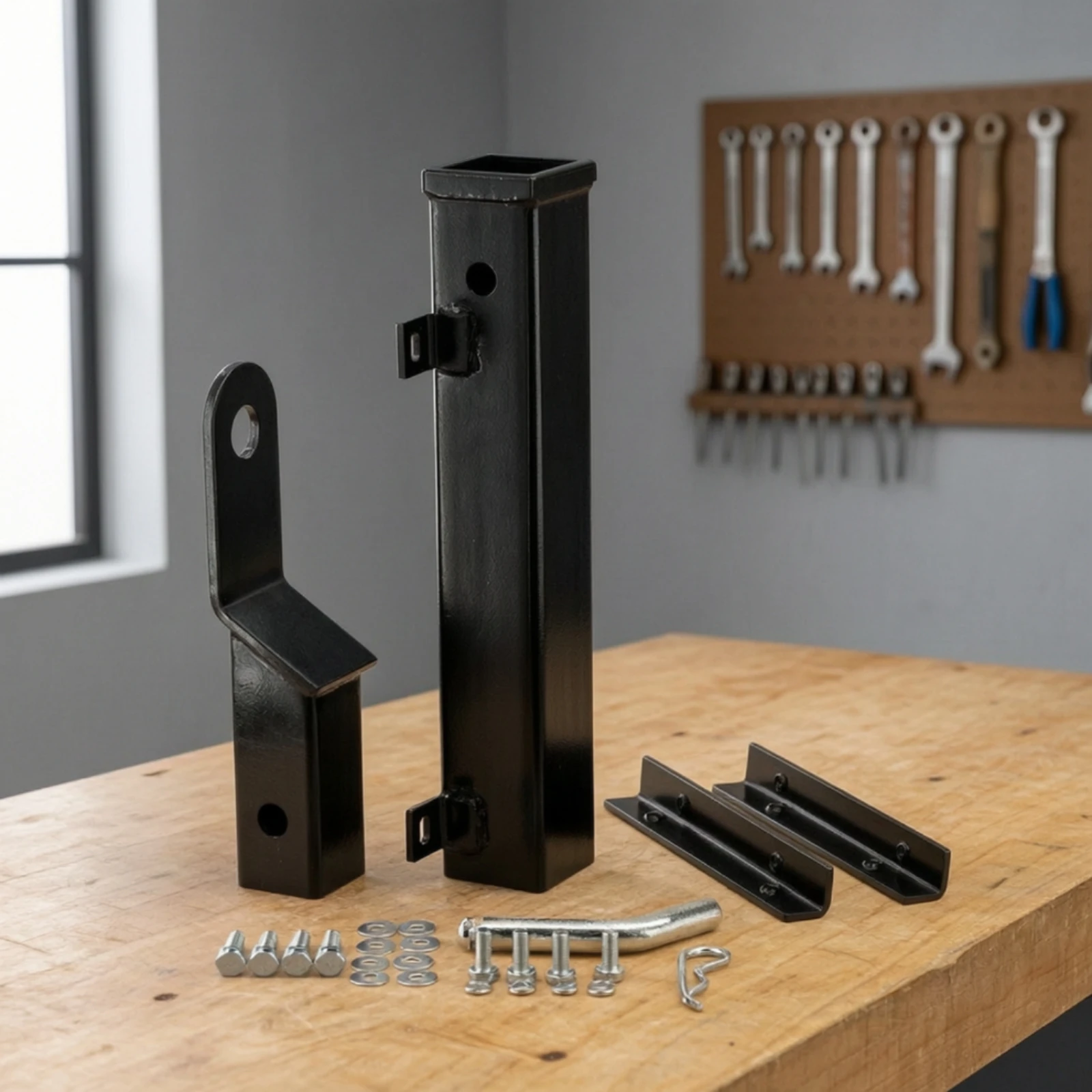 Golf Cart Trailer Hitch Kit Heavy-Duty Golf Cart Rear Seat Hitch Hardware Steel Powder-Coated for Mechanics, Garage Projects
