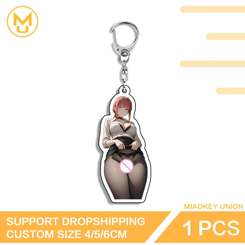 مغرية بعقب ماكيما جميلة Waifu حية رائعة جذابة مزدوجة الوجهين سلسلة المفاتيح لعبة فيديو بارعة أنيمي الزينة #2